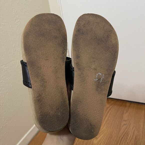 Jack Rogers Black leather thong slip on sandals size 5.5 - Picture 6 of 7